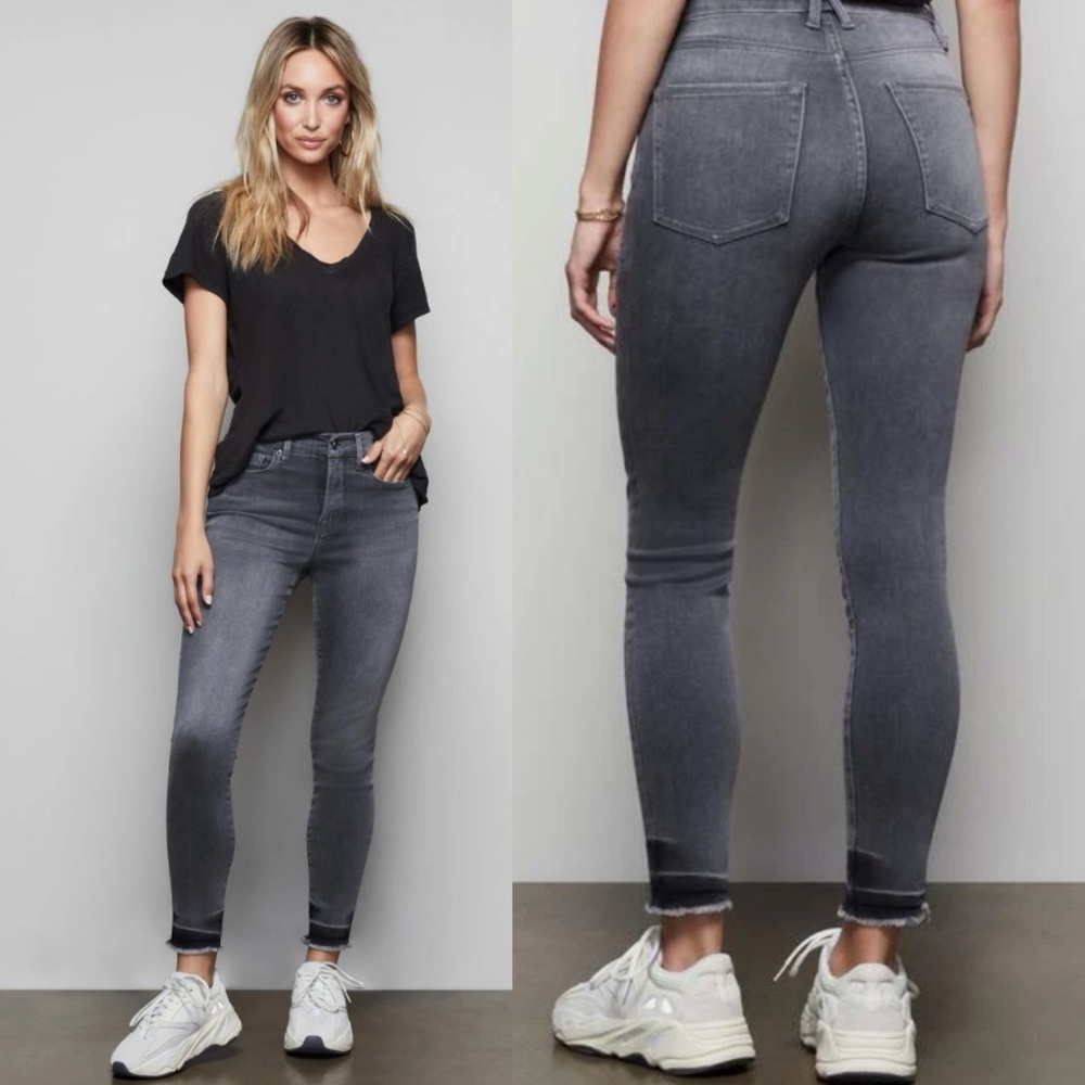 GOOD AMERICAN Women's Good Legs‎ Skinny Crop Fray hem Grey size 6/28